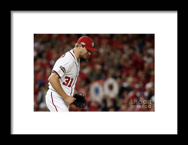 Three Quarter Length Framed Print featuring the photograph Max Scherzer by Patrick Smith