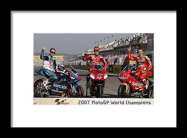 Motorcycle Racing Framed Print featuring the photograph Moto GP in Valencia #3 by Denis Doyle