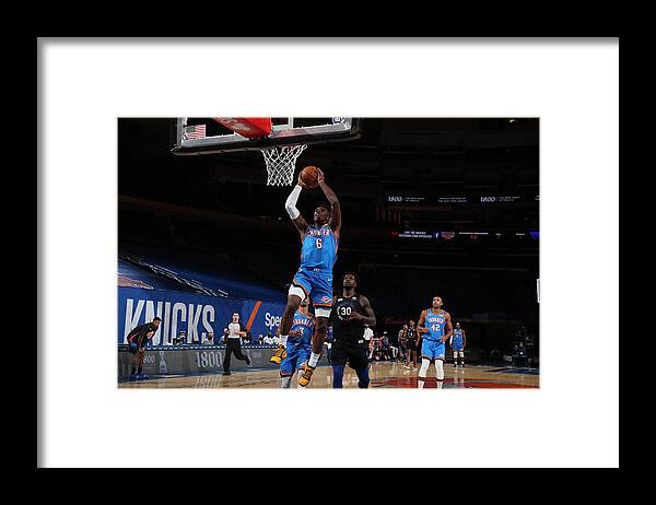 Hamidou Diallo Framed Print featuring the photograph Oklahoma City Thunder v New York Knicks #3 by Nathaniel S. Butler