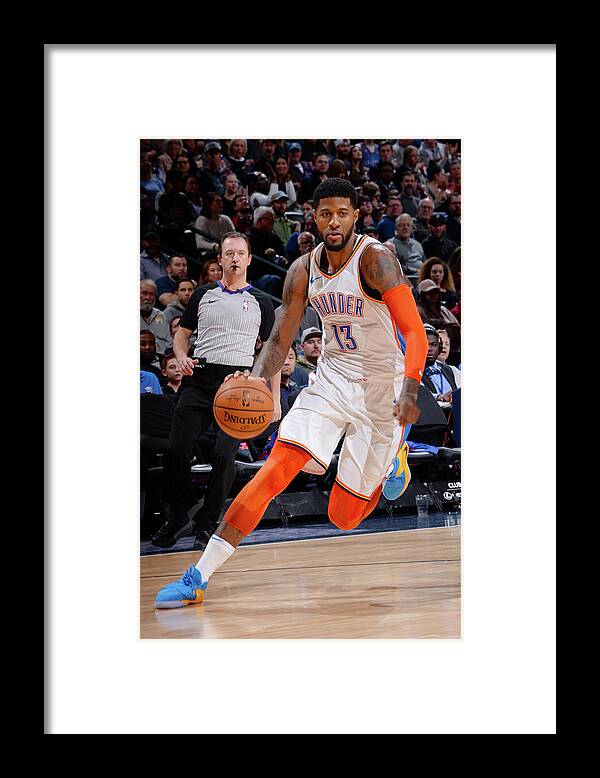 Nba Pro Basketball Framed Print featuring the photograph Paul George by Bart Young
