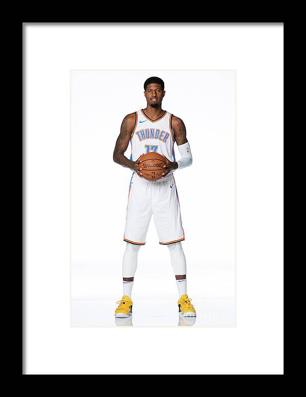 Media Day Framed Print featuring the photograph Paul George #3 by Nba Photos