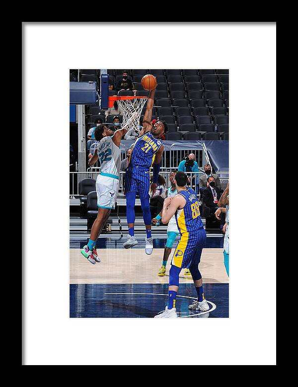 Nba Pro Basketball Framed Print featuring the photograph Play-In Tournament - Charlotte Hornets v Indiana Pacers by Ron Hoskins