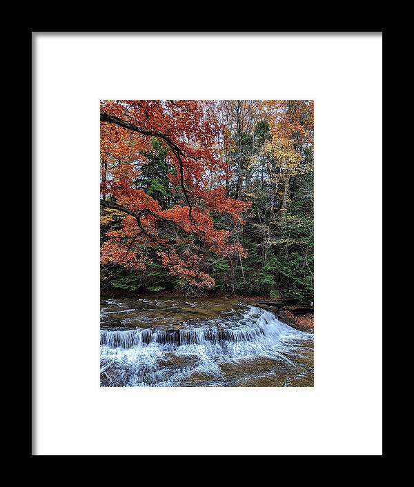 South Chagrin Reservation Framed Print featuring the photograph Quarry Rock Falls in the Fall by Brad Nellis