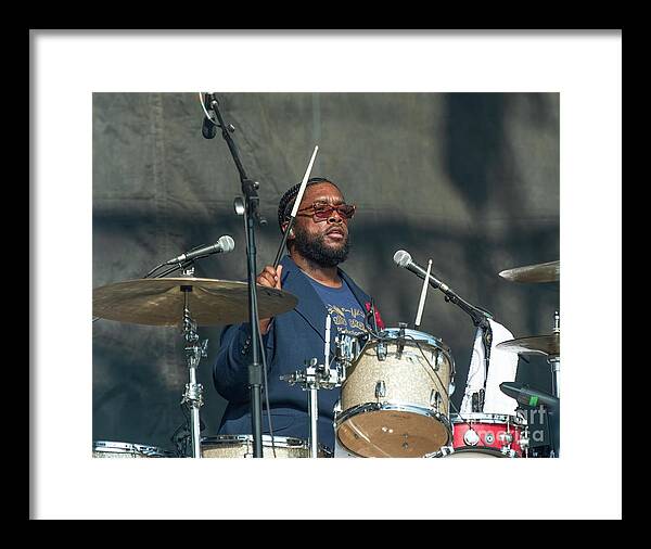 The Roots Framed Print featuring the photograph Questlove with The Roots #3 by David Oppenheimer