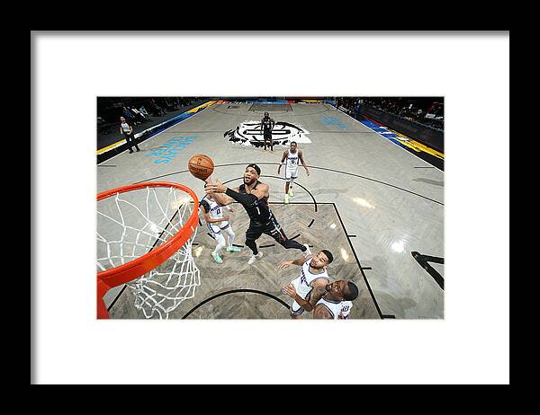 Bruce Brown Framed Print featuring the photograph Sacramento Kings v Brooklyn Nets by Nathaniel S. Butler