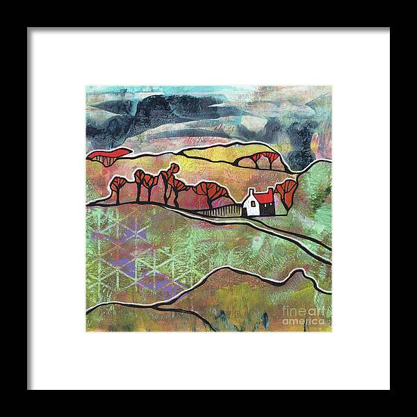  Acrylic Framed Print featuring the painting Seasonal Landscape - Autumn #1 by Ariadna De Raadt