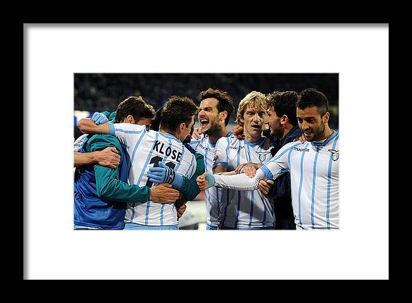 People Framed Print featuring the photograph SSC Napoli v SS Lazio - TIM Cup #3 by Getty Images