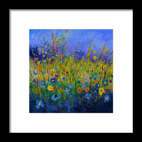 Poppies Framed Print featuring the painting Summer flowers #1 by Pol Ledent