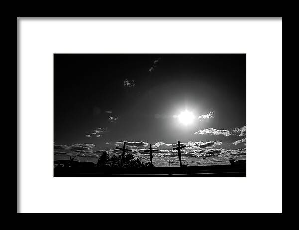 The Cross Of Our Lord Jesus Christ In Groom Texas Framed Print featuring the photograph The Cross of our Lord Jesus Christ in Groom Texas by Eldon McGraw