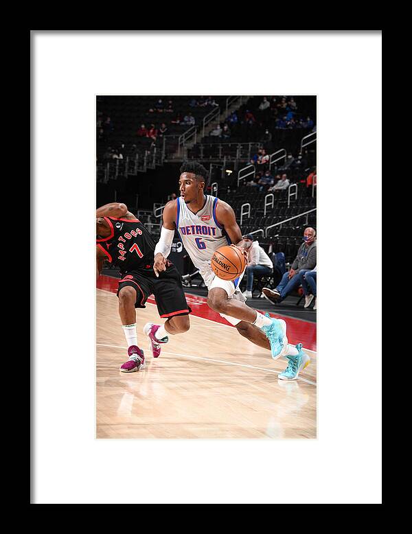 Hamidou Diallo Framed Print featuring the photograph Toronto Raptors v Detroit Pistons #3 by Chris Schwegler