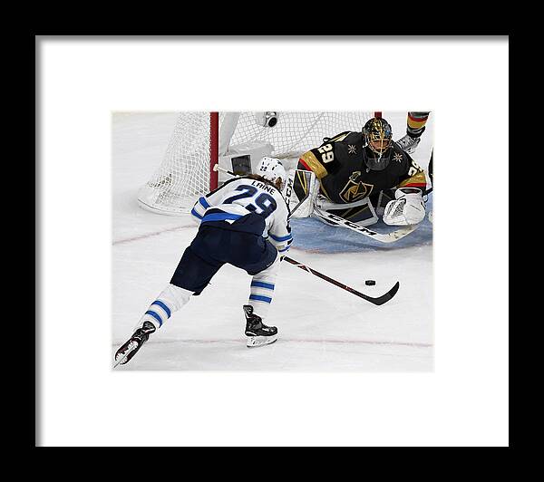 Playoffs Framed Print featuring the photograph Winnipeg Jets v Vegas Golden Knights - Game Four #3 by Ethan Miller