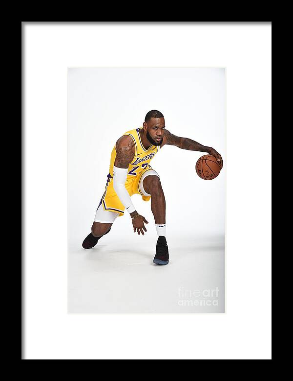 Media Day Framed Print featuring the photograph Lebron James by Andrew D. Bernstein