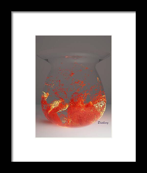 Nft Framed Print featuring the digital art 301 Vase Waves by David Bridburg