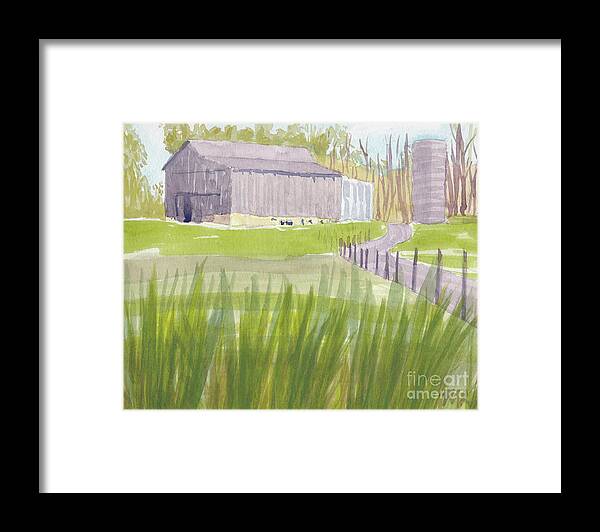 Barn Framed Print featuring the painting Barn at 3171 Davidsonville Rd by Mike Robinson