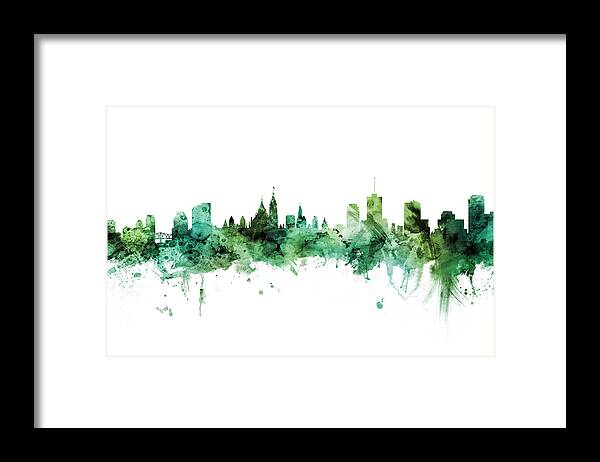 Ottawa Framed Print featuring the digital art Ottawa Canada Skyline #32 by Michael Tompsett