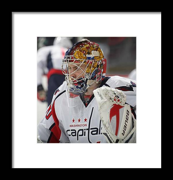 National Hockey League Framed Print featuring the photograph Washington Capitals v New Jersey Devils #32 by Bruce Bennett