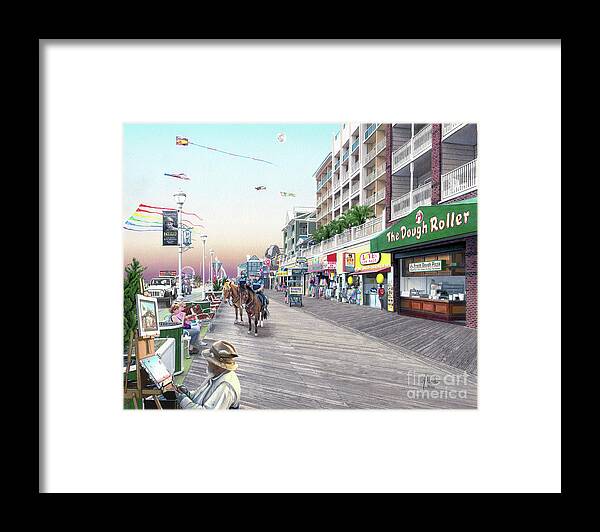 Dough Roller Framed Print featuring the drawing 3rd Street Ocean City MD by Albert Puskaric
