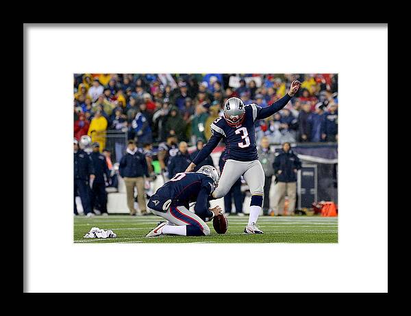 Playoffs Framed Print featuring the photograph AFC Championship - Indianapolis Colts v New England Patriots #4 by Maddie Meyer