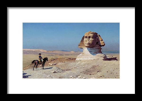 Jean Leon Gerome Framed Print featuring the painting Bonaparte Before the Sphinx by Jean-Leon Gerome by Mango Art