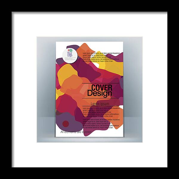 Art Framed Print featuring the drawing Brochure Design Template #4 by LEOcrafts