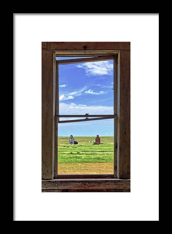 Charbonneau Framed Print featuring the photograph Charbonneau ND Series - Schoolhouse Daydreaming window view #4 by Peter Herman