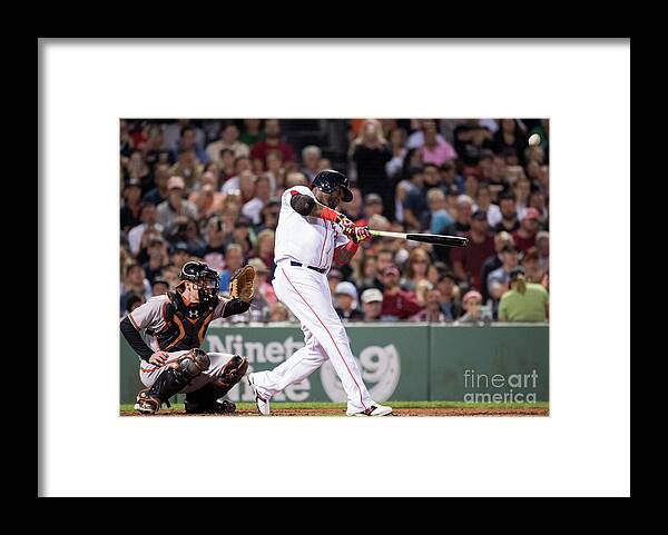 American League Baseball Framed Print featuring the photograph David Ortiz by Michael Ivins/boston Red Sox