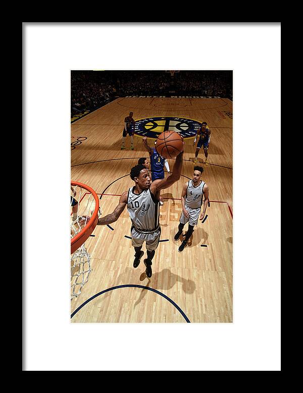 Playoffs Framed Print featuring the photograph Demar Derozan by Garrett Ellwood