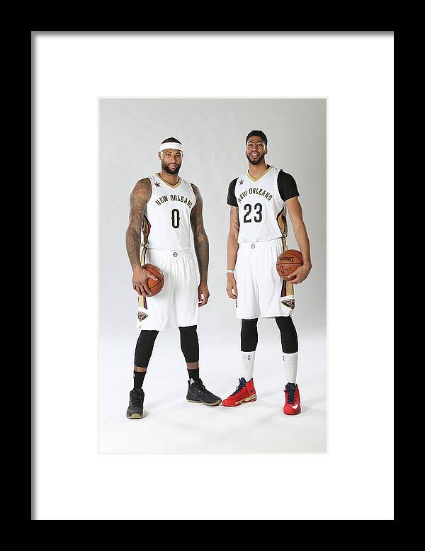 Demarcus Cousins Framed Print featuring the photograph Demarcus Cousins and Anthony Davis by Layne Murdoch