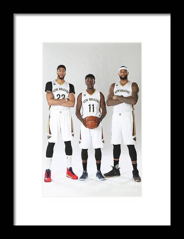 Nba Pro Basketball Framed Print featuring the photograph Demarcus Cousins, Jrue Holiday, and Anthony Davis by Layne Murdoch