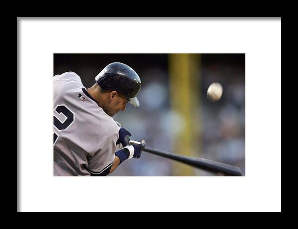 People Framed Print featuring the photograph Derek Jeter by Jamie Squire