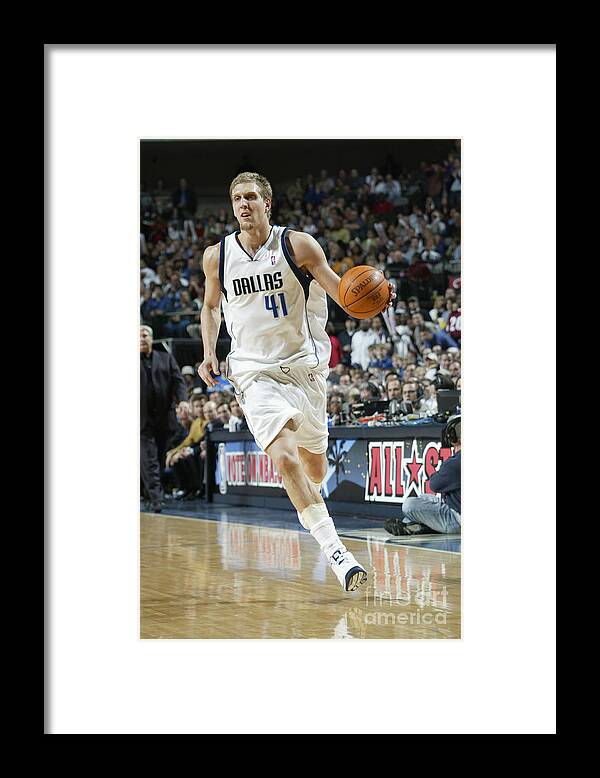 Nba Pro Basketball Framed Print featuring the photograph Dirk Nowitzki #4 by Glenn James