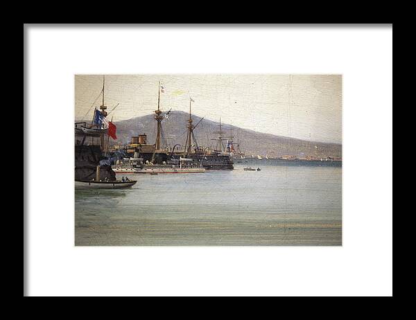 Dutch Framed Print featuring the painting Escadre a Toulon Caussin IMG #4 by MotionAge Designs