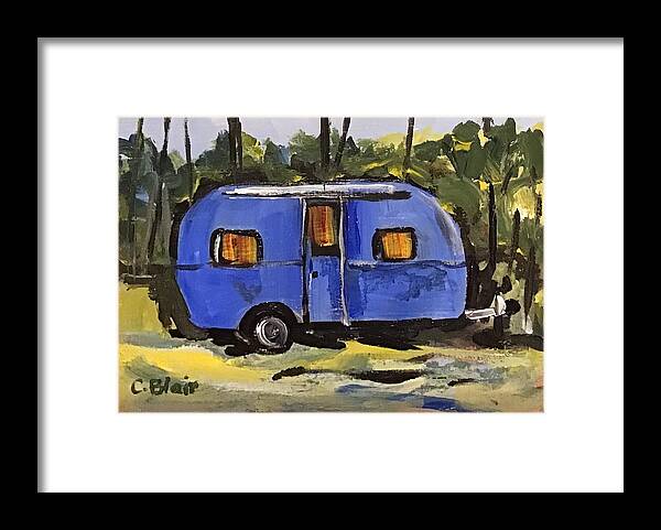 Vintage Trailer Framed Print featuring the painting Happy Camper #5 by Cynthia Blair