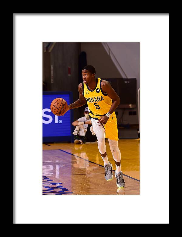 Edmond Sumner Framed Print featuring the photograph Indiana Pacers v Golden State Warriors #4 by Noah Graham