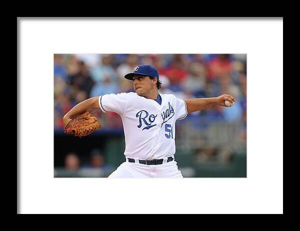 American League Baseball Framed Print featuring the photograph Jason Vargas by Ed Zurga