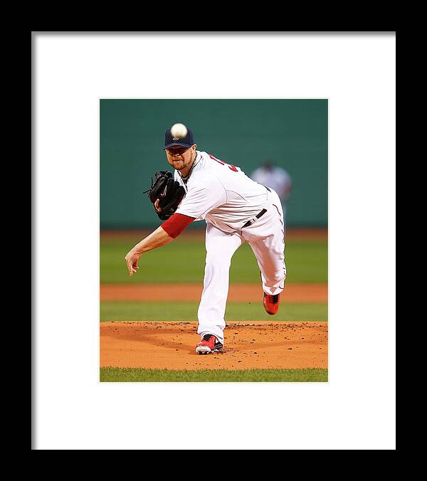 American League Baseball Framed Print featuring the photograph Jon Lester by Jared Wickerham
