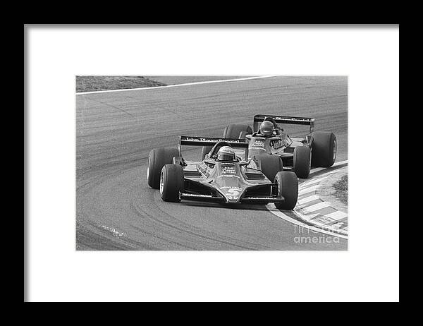 Ronnie Petterson And Mario Andretti At 1978 Dutch Grand Prix Framed Print featuring the photograph Mario Andretti #4 by Pierre Roussel