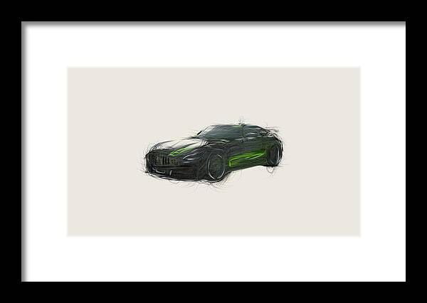 Mercedes Framed Print featuring the digital art Mercedes AMG GT R PRO Car Drawing #4 by CarsToon Concept