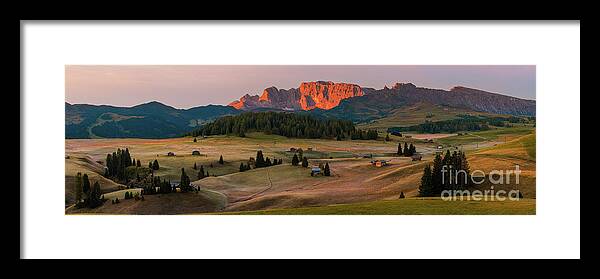 Alpe Di Siusi Framed Print featuring the photograph Panorama from Alpe di Siusi #4 by Henk Meijer Photography