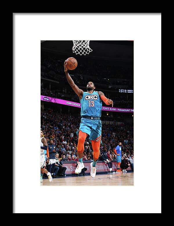 Nba Pro Basketball Framed Print featuring the photograph Paul George by Garrett Ellwood