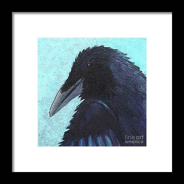 Raven Framed Print featuring the painting 4 Raven by Victoria Page