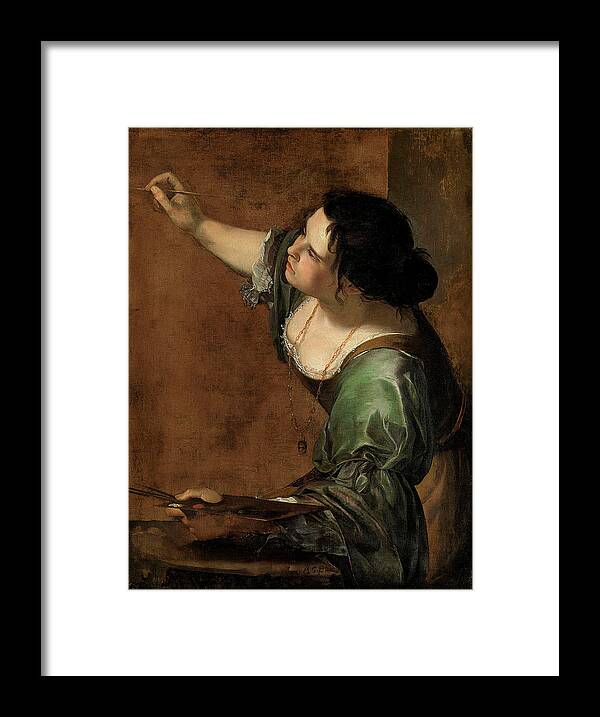 Artemisia Gentileschi Framed Print featuring the painting Self-Portrait as the Allegory of Painting by Artemisia Gentileschi