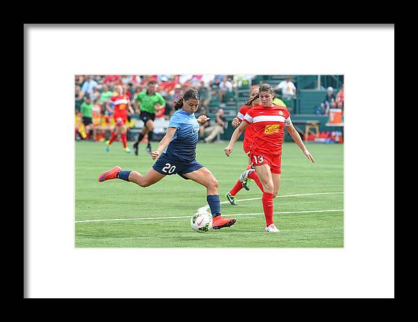 People Framed Print featuring the photograph Sky Blue FC v Western New York Flash #4 by Rich Barnes