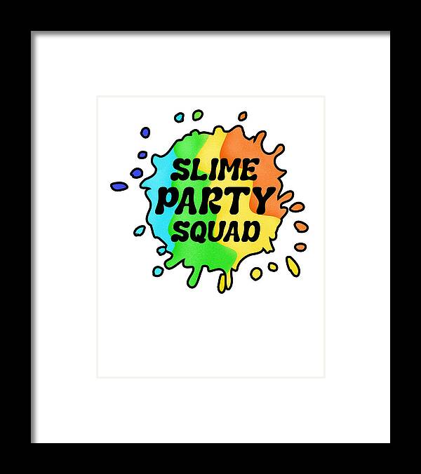 Slime Framed Print featuring the digital art Slime Rainbow Magical Dripping Splash #4 by Toms Tee Store