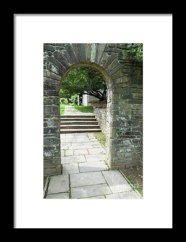 Maryland. Glenview Mansion Framed Print featuring the photograph Stone arches and walkways grace the grounds of Glenview Mansion #4 by William Kuta