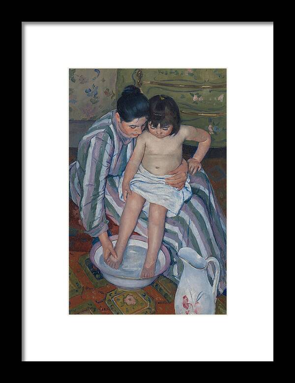 Child Framed Print featuring the painting The Child's Bath #4 by Mary Cassatt