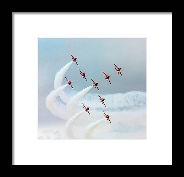 2017 Framed Print featuring the photograph The Red Arrows #4 by Gordon James