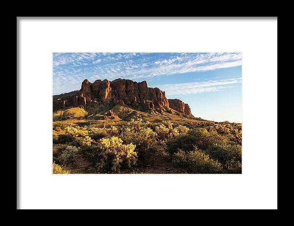Saguaro Sunset Framed Print featuring the photograph The Superstitions #4 by Saija Lehtonen