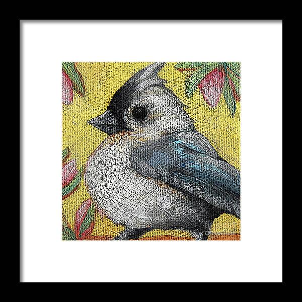 Bird Framed Print featuring the painting 44 Titmouse by Victoria Page