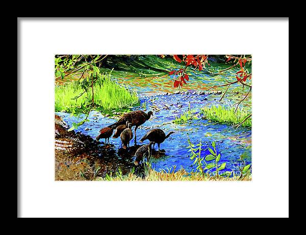 Placer Arts Framed Print featuring the painting #493 Turkeys #493 by William Lum